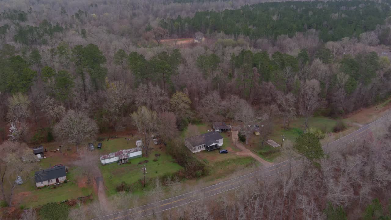 antena del área boscosa del bosque en eatonton, georgia