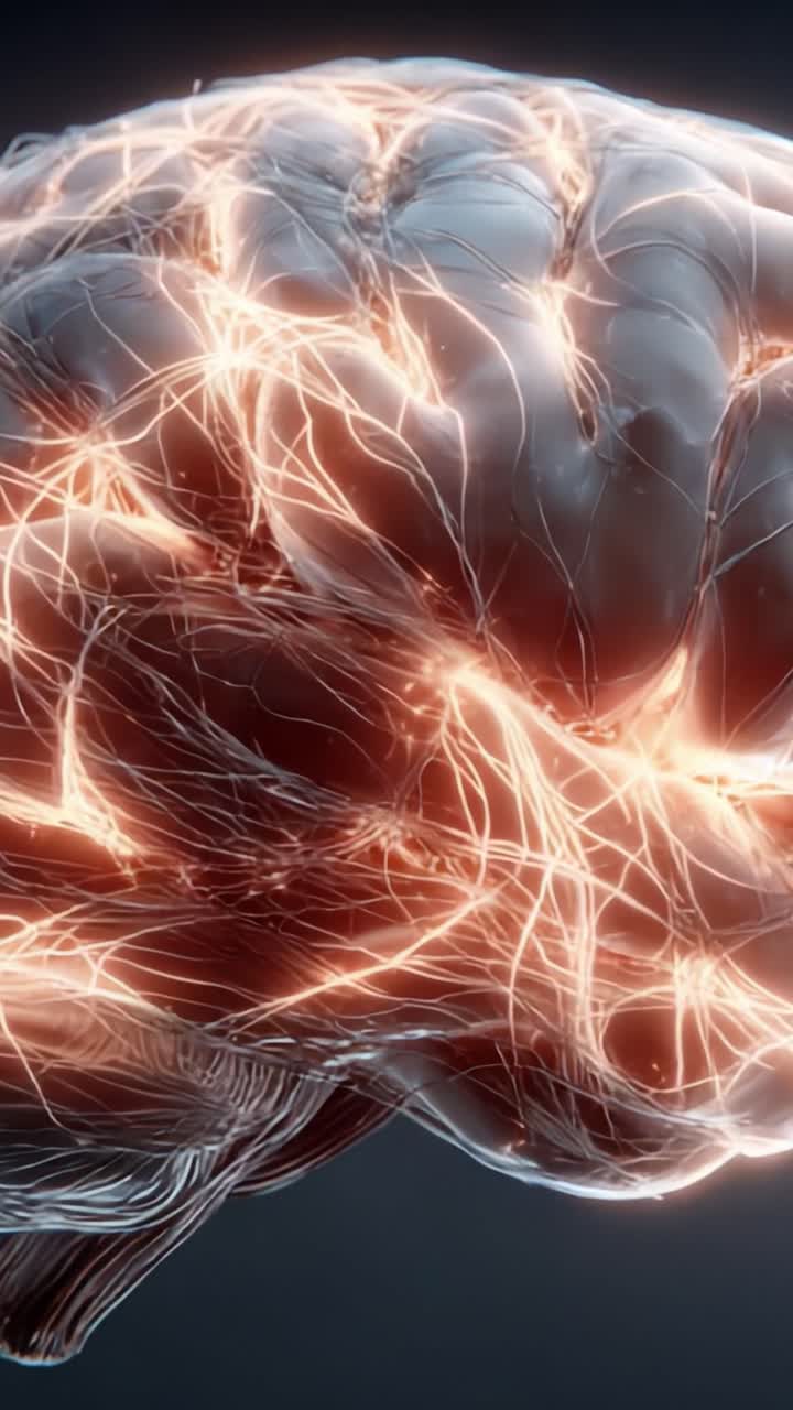 A Captivating Visual Representation of Neural Activity in the Human Brain, Showcasing Intricate Connections and Electric Pulses Signifying Cognitive Processes