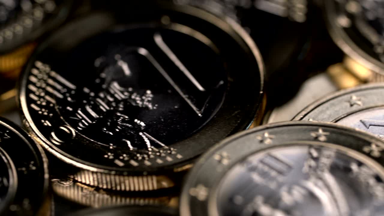 fondo giratorio de las monedas de un euro