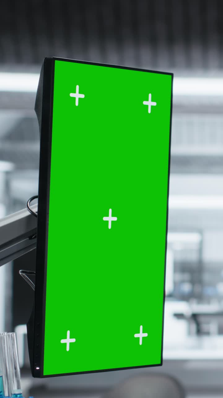Vertical Video Chroma key in vertical position next to nurse observing new drug testing