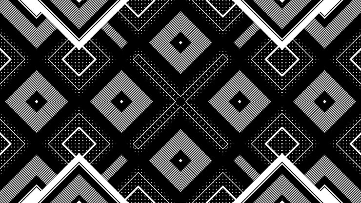 Abstract Geometric Pattern Animation with Pulsing White Lines on Black Background