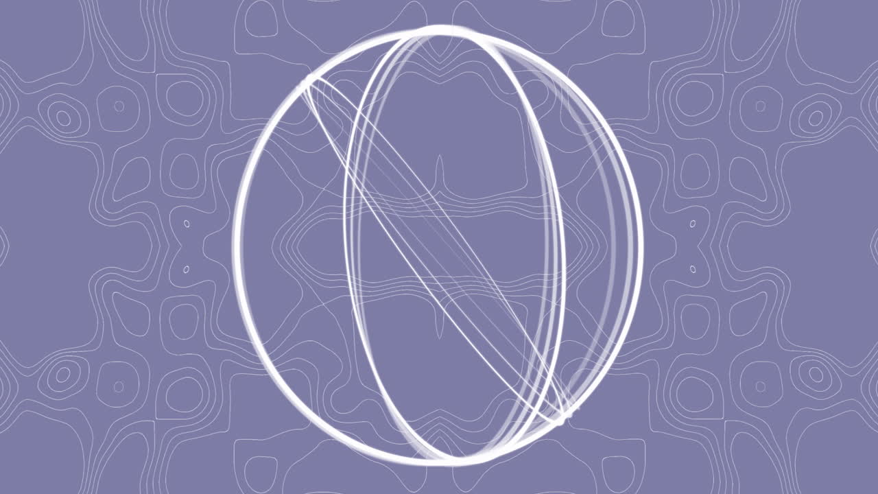 Animation of white circles spinning over shapes moving