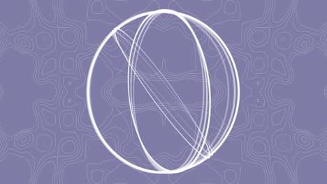 animation of white circles spinning over shapes moving