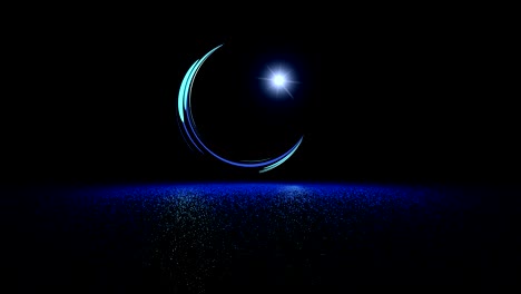 el símbolo del islam, la luna y la estrella. celebración del ramadán. ilustración en 3d
