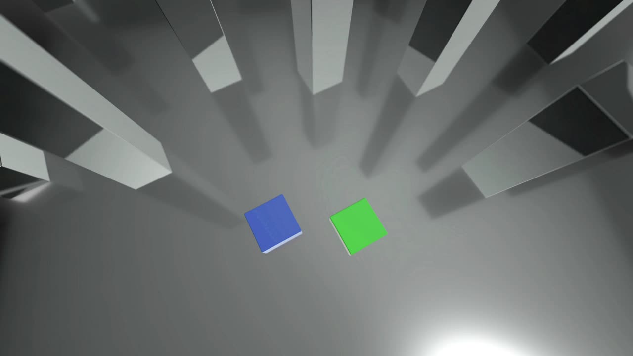 comparando el diagrama de barras azules y verdes 3d creciendo hasta el 60% y el 40%