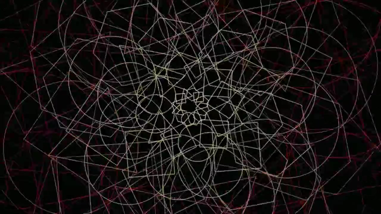 Animazione di motivo geometrico astratto con linee rotanti.