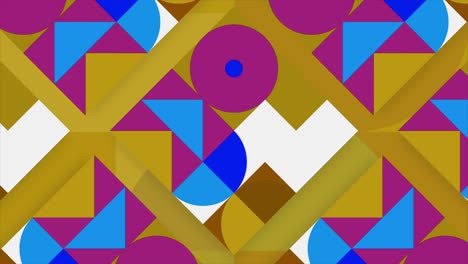 abstract geometric pattern with triangles, circles and squares