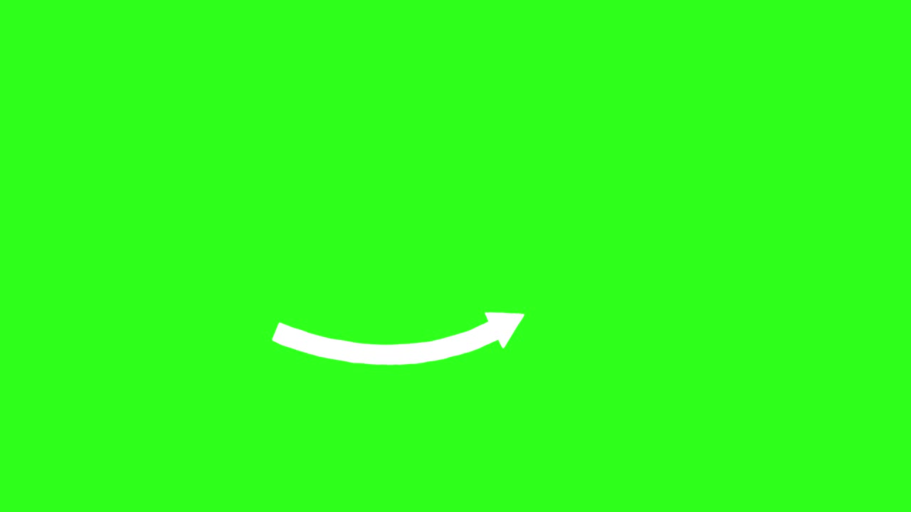 White curved arrow rotates upward on vivid green minimal background with smooth, consistent motion