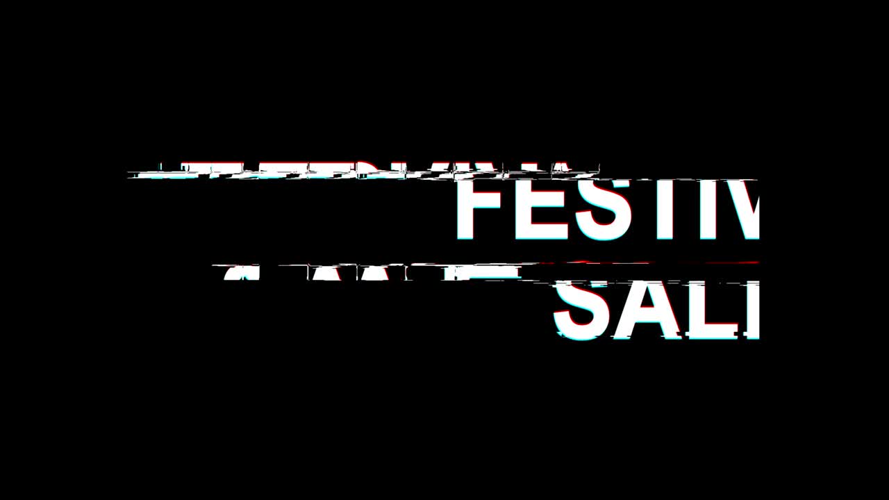 페스티벌 글리치 효과 텍스트 디지털 tv 왜곡 4k 루프 애니메이션