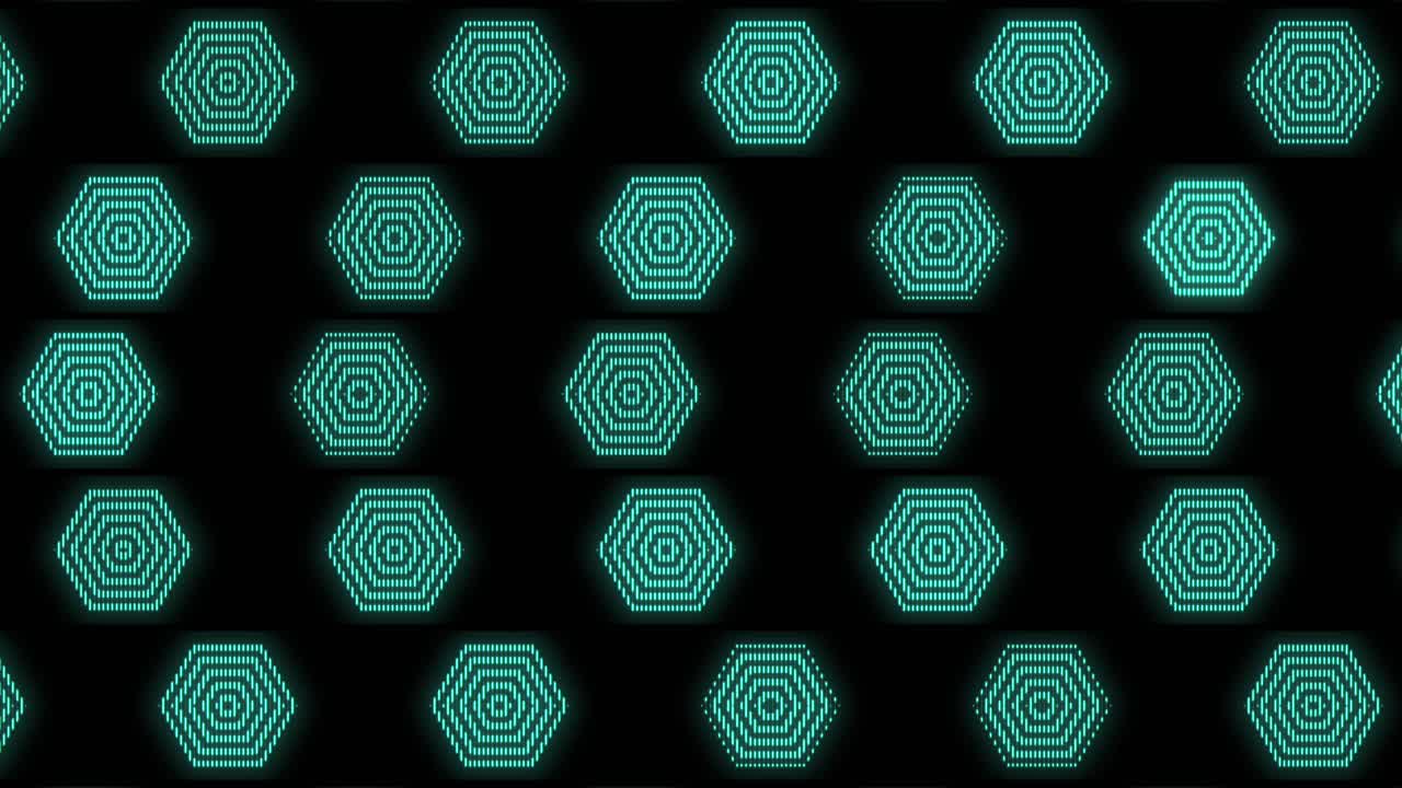 patrón de hexágonos geométricos con luz led en estilo club