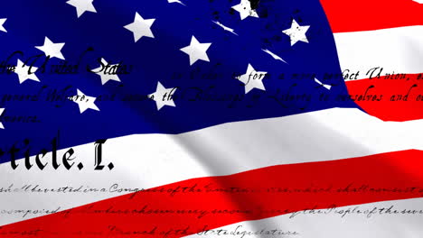 written constitution of the united states and flag