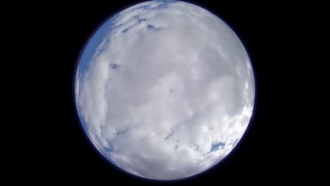 tierra como ojo de pez nubes diurnas lapso de tiempo