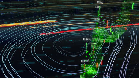 animation of data processing over dark background