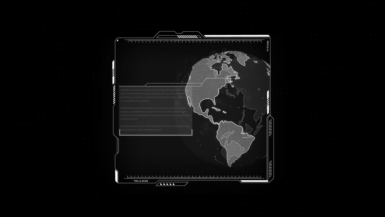 세계, 기술, 사이버 스페이스, 허드 푸이 디자인, 가상 현실 게임 사용자 인터페이스, 지구 지도, 정보, 사이버 디지털, 하이테크 개념, 미래의 애니메이션 배경