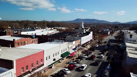 Aerial-Pullout-Morganton-NC,-Morganton-North-Carolina,-Small-Town-America,-Small-Town-Usa,-My-Hometown,-Hometown-America,-Hometown-USA