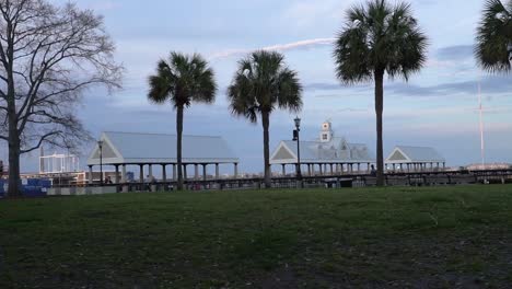 Joe-Riley-Waterfront-Park-En-Charleston-Carolina-Del-Sur-Durante-La-Noche