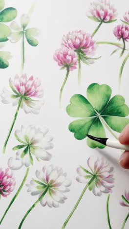 drawing clovers and clover flowers: a botanical art process