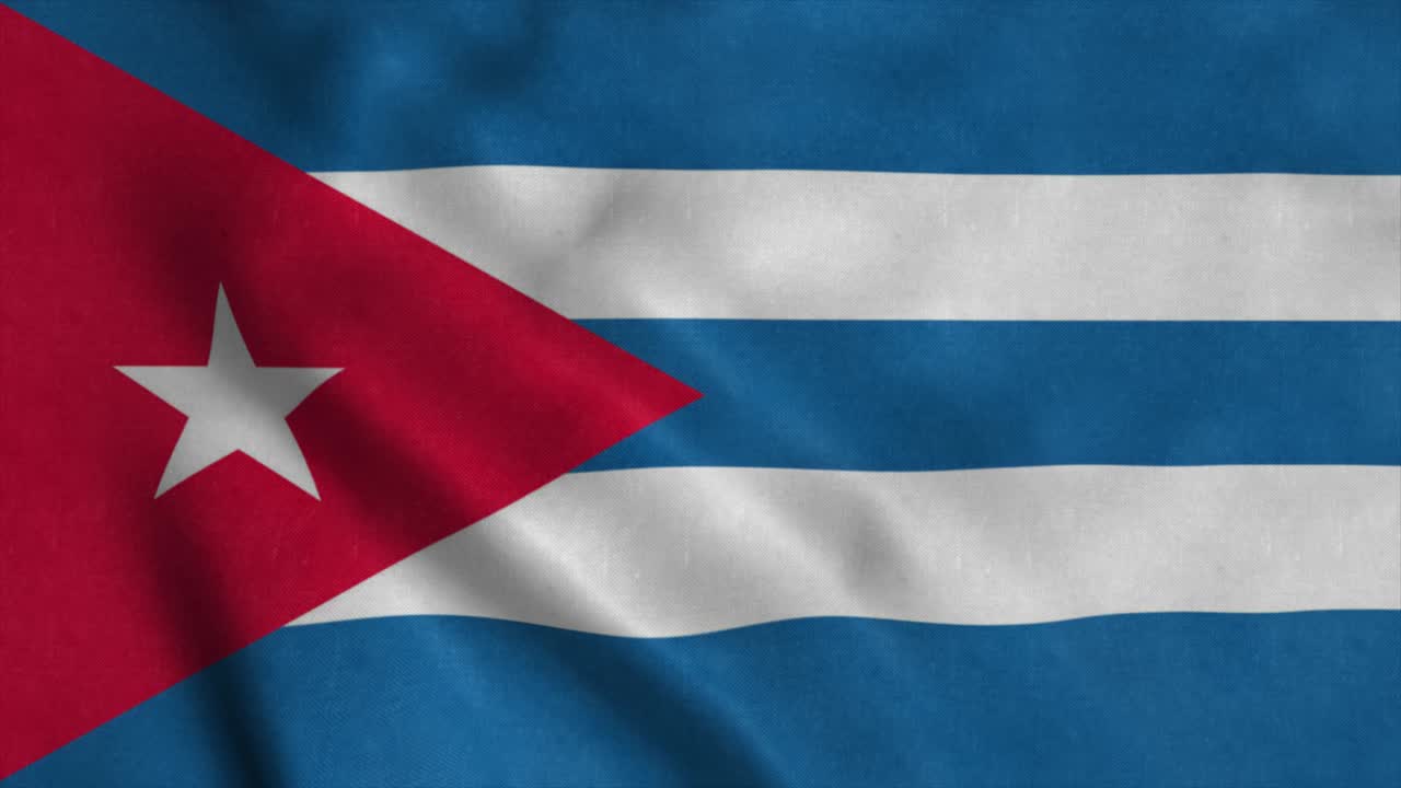 La bandiera nazionale di Cuba sventola al vento