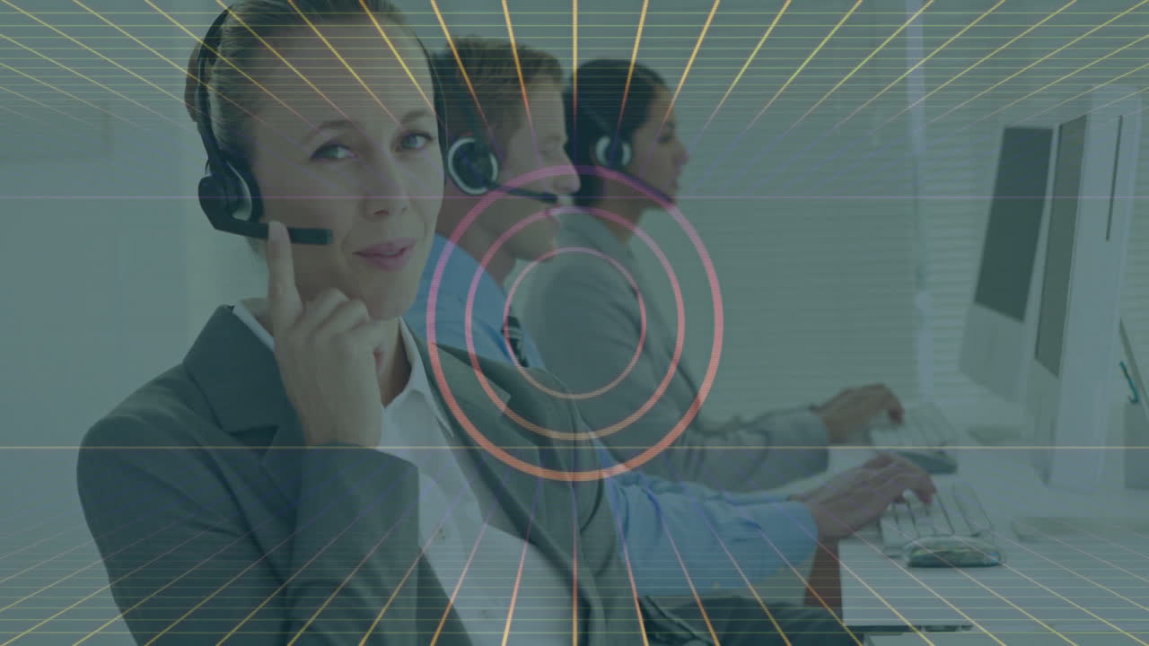 Using headsets, customer service representatives working with digital network overlay