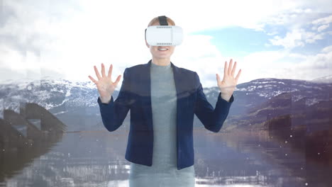 woman using vr video