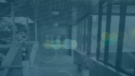 animación del escaneo del alcance y el procesamiento de datos financieros en una oficina vacía