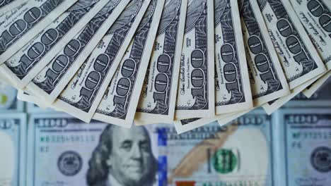fan of hundred dollar bills