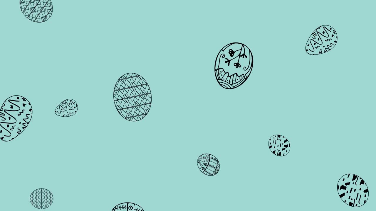 Animation of easter eggs icons over green background