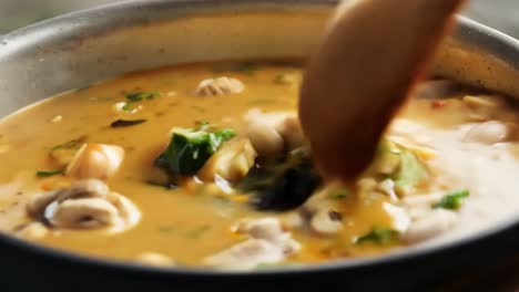 chicken soup with herbs and vegetables