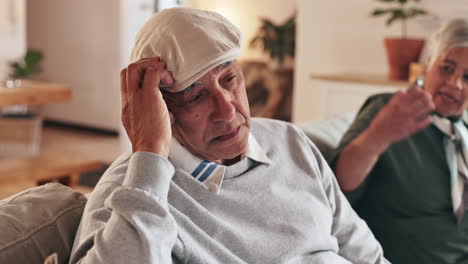 elderly couple arguing