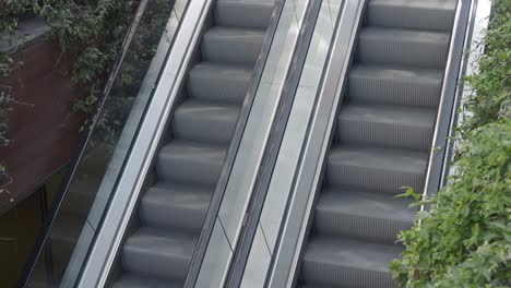 escalera mecánica doble en un edificio moderno