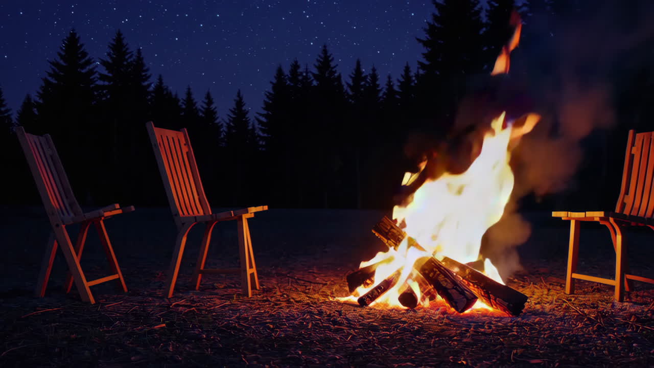 Campfire Night in the Forest