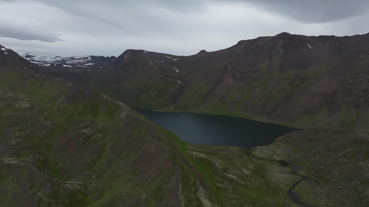 Aerial drone view of the landscape of Iceland