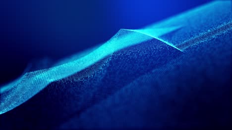 las partículas de brillo forman la superficie como un paisaje futurista en el espacio digital o un holograma como un elemento de gráficos de información en una pantalla de ciencia ficción.