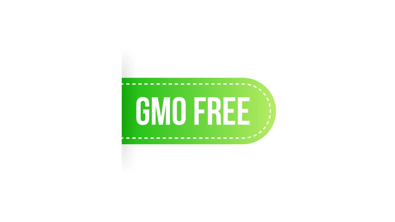 GMO free green ribbon. Motion graphics.