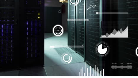 animation of financial data processing over computer servers