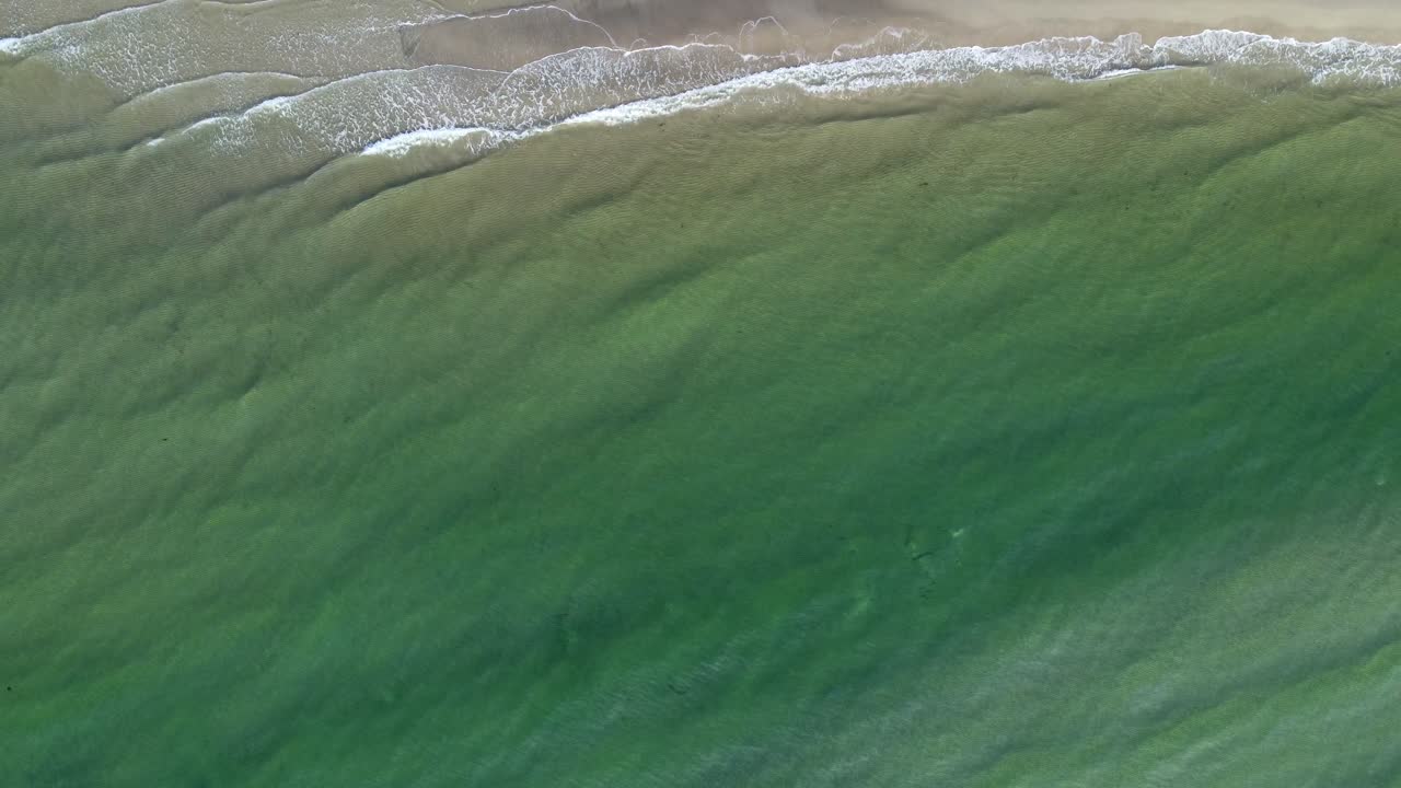 imágenes aéreas de un hermoso mar verde poco profundo