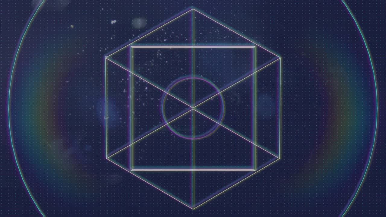 animación de blanco sobre prisma sobre fondo azul