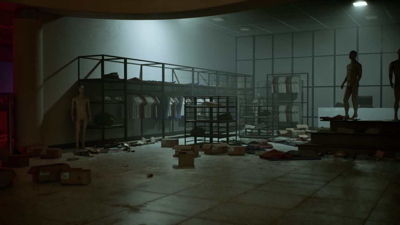 Store aftermath after thieves raid clothing store late at night