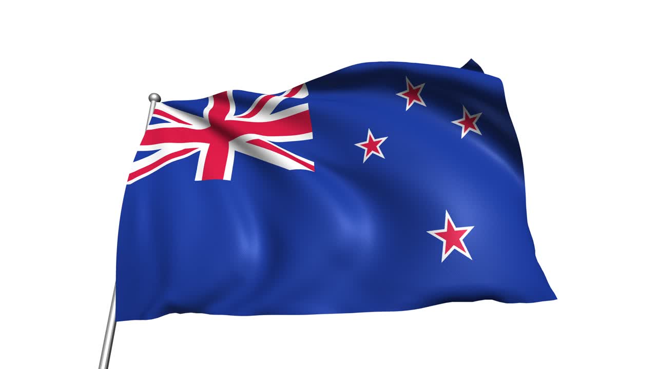 바람에 직물 구조로 뉴질랜드의 발 (알파 채널, loopable)