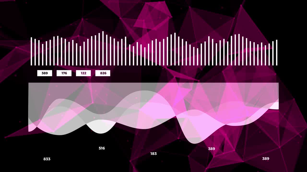 Data and report statistics, animation with graph diagrams.