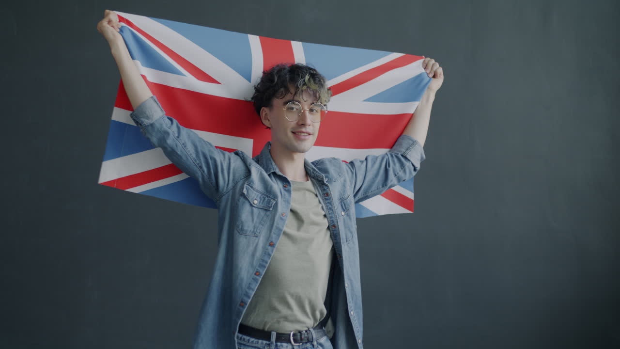 Man Holding the UK Flag
