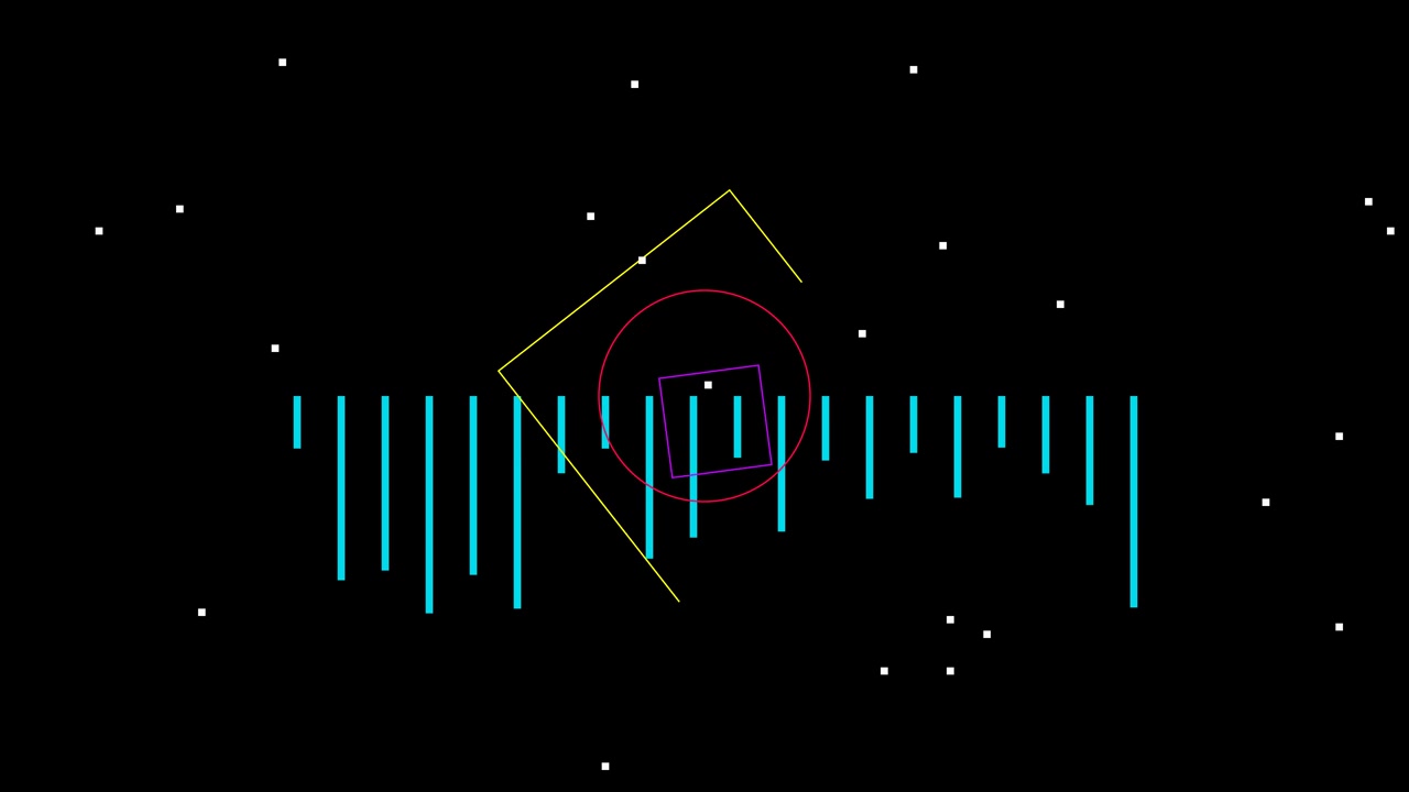 Abstract Motion Graphics with Geometric Shapes and Digital Glitch Effects