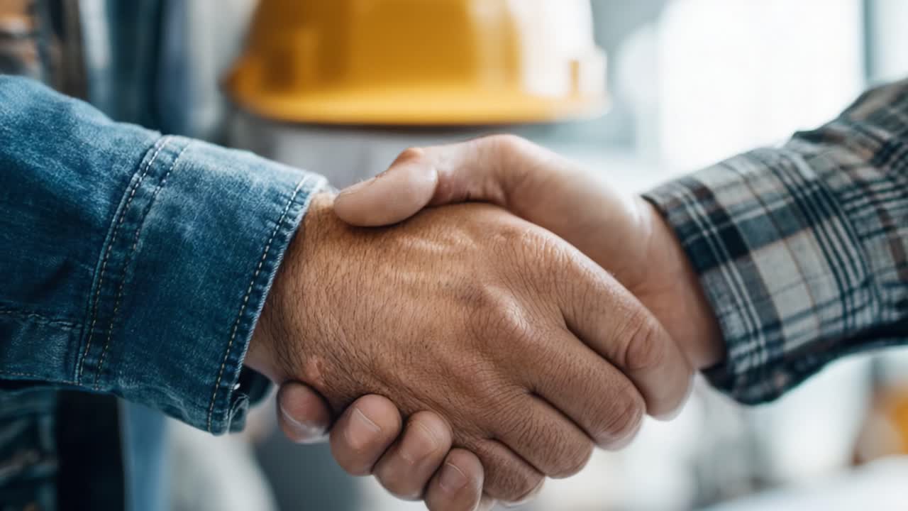 A Firm Handshake Between Two Individuals Signifying Trust and Collaboration in a Professional Setting, Highlighting the Importance of Partnerships and Teamwork