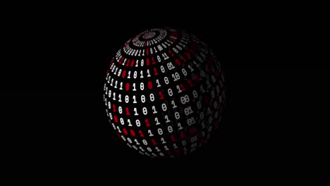 animation of globe with binary coding spinning on black background