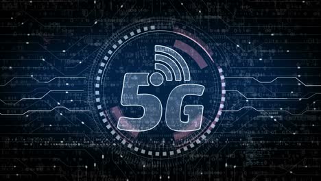 concepto digital de bucle de símbolos de la red de telefonía móvil de alta velocidad 5g