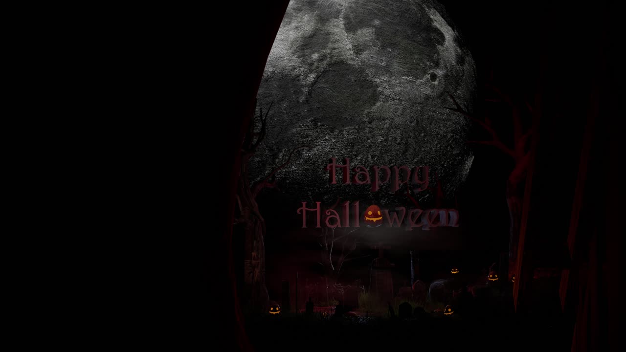 행복한 할로윈 밤 배경 애니메이션