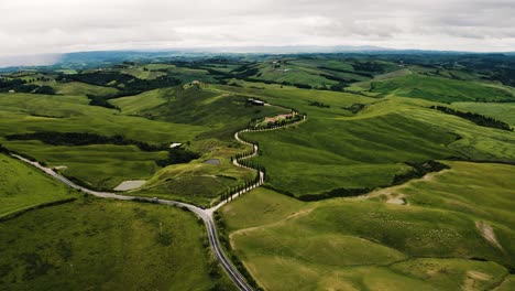 aerial view of tuscany's vast farmland in italy's countryside