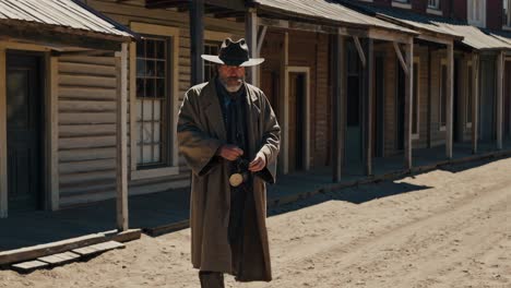 old west cowboy in a dusty town
