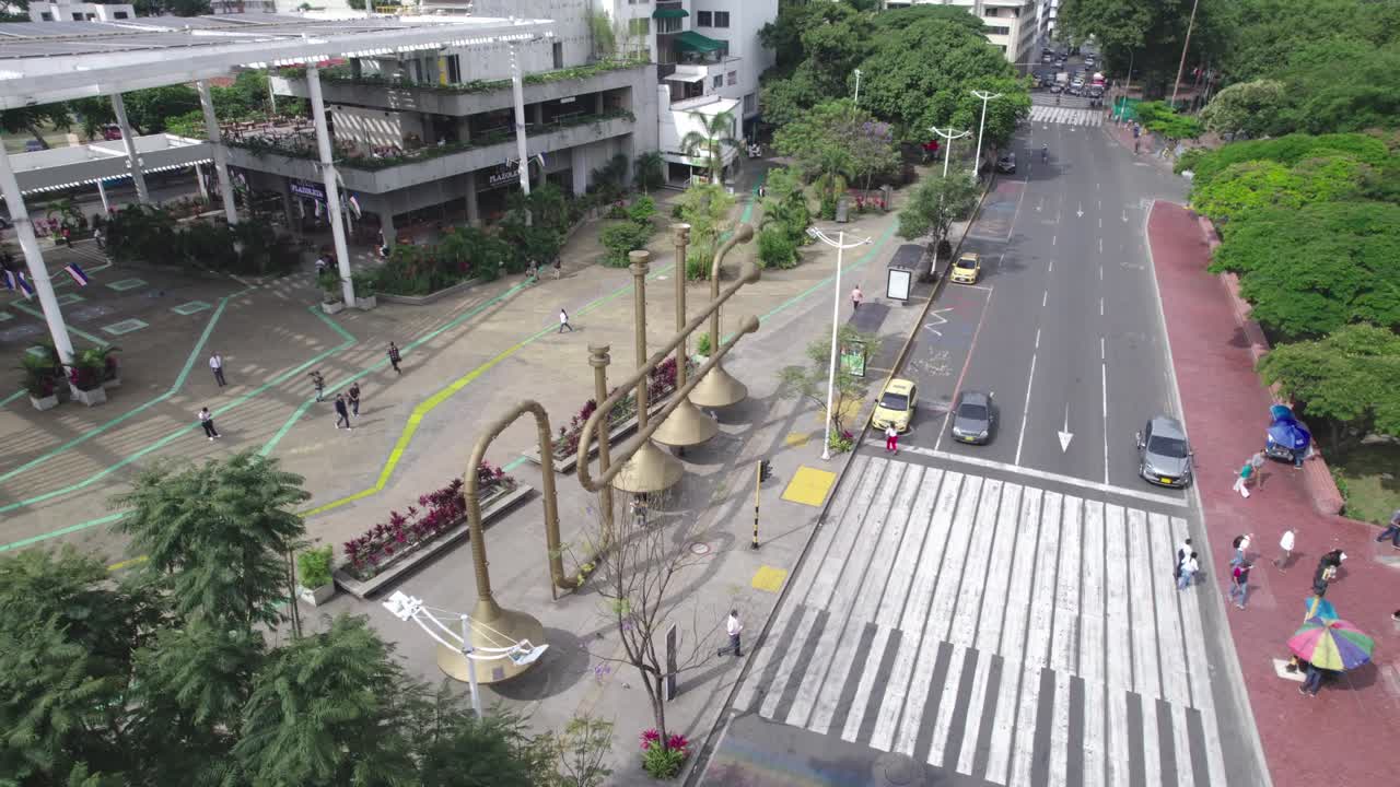 Bird's-eye Perspective: Stunning Drone Footage of Cali's Bustling Streets