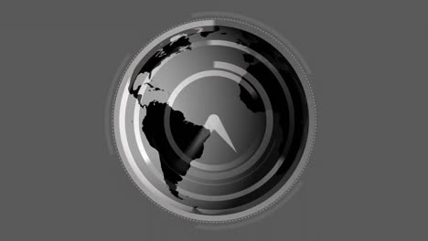 reloj en movimiento rápido y el giro del globo